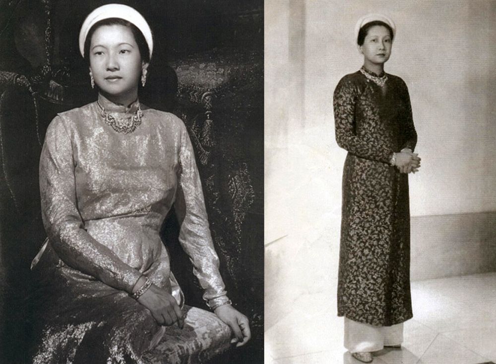 Hoàng hậu Nam Phương trong trang phục truyền thống.