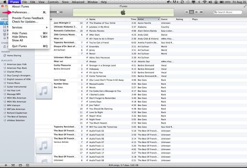 Quản lý iTunes không bị Automatically Update FW (cập nhật 26-8-2011)