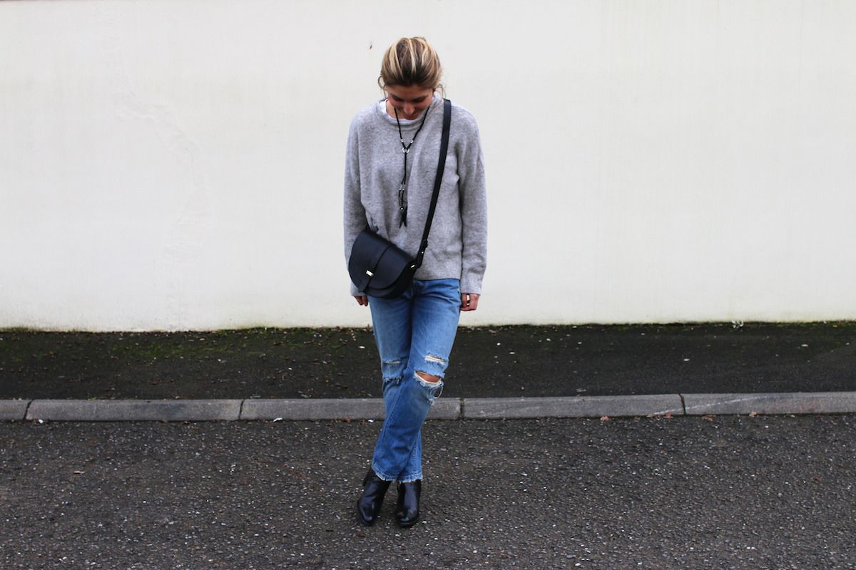 jeans mom levis gros pull 