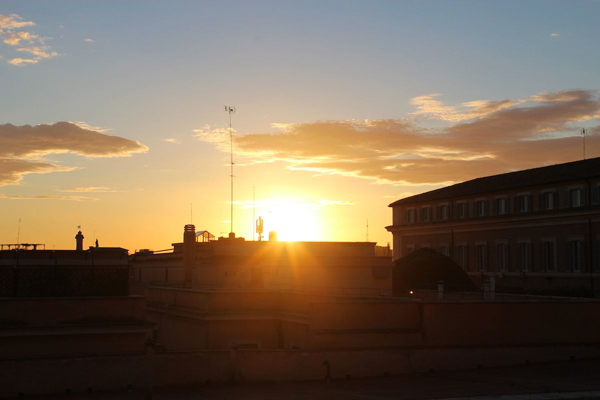 coucher de soleil vue sur Rome