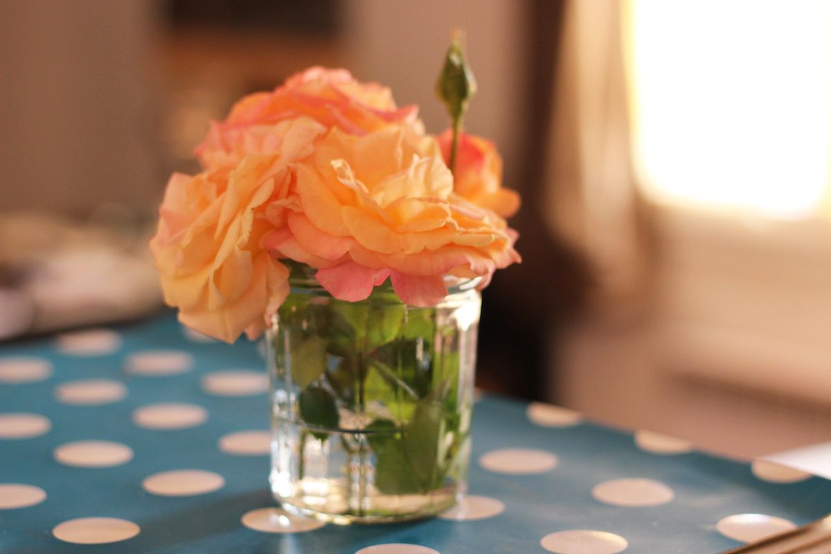 Fleurs Pot à Confiture comme vase