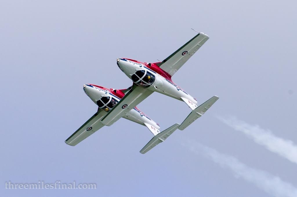 Snowbirds in tight formation.