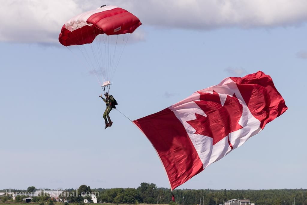 Team Lead of the Skyhawks Parachute Team landing.
