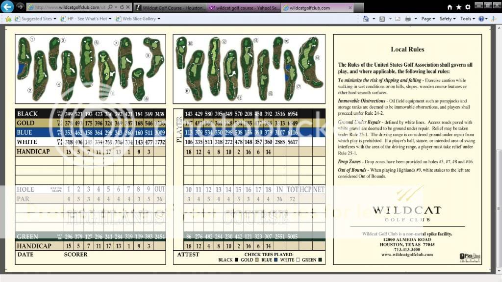 Wildcat Golf Course Houston, Texas The Highlands Course