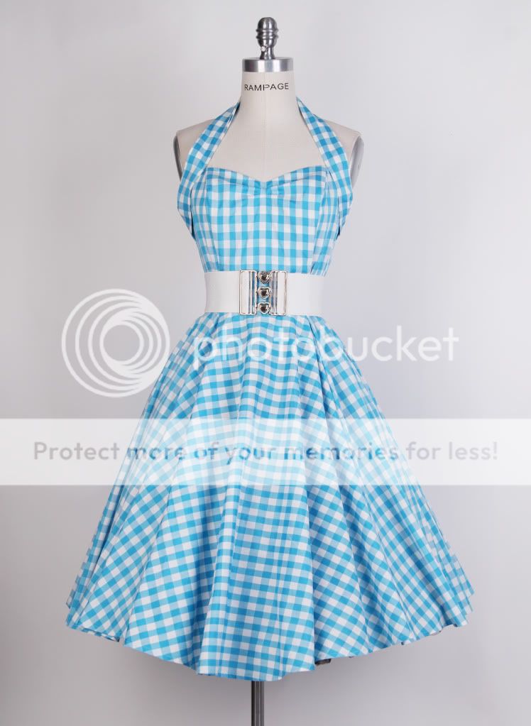 1950s rockabilly pinup gingham swing dress S/M/L/XL/1X/2X/3X  