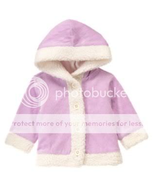 Super soft lavender quilted jacket has faux lambs fur sherling trim 