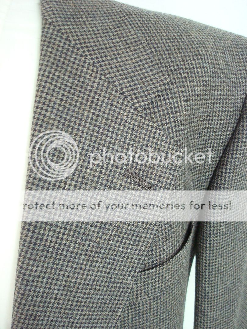 Hart Shaffner Marx 2 Piece Houndstooth Suit ~ 44L 35x31 ~ Large ~ Grey 