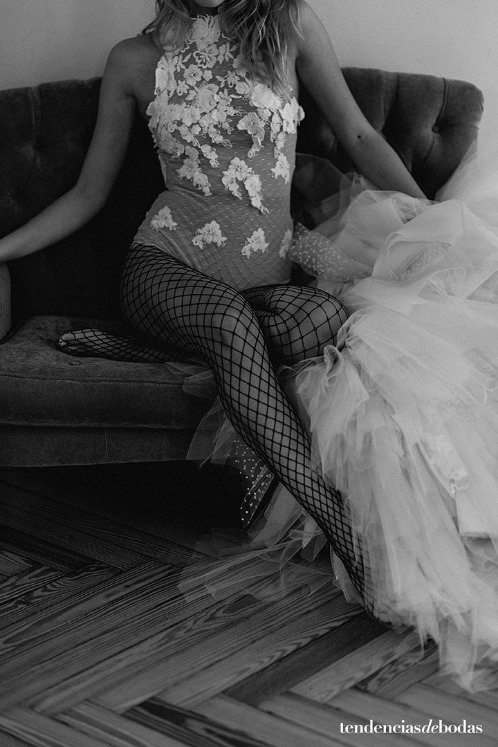 Inspiración para novias con falda de tul.