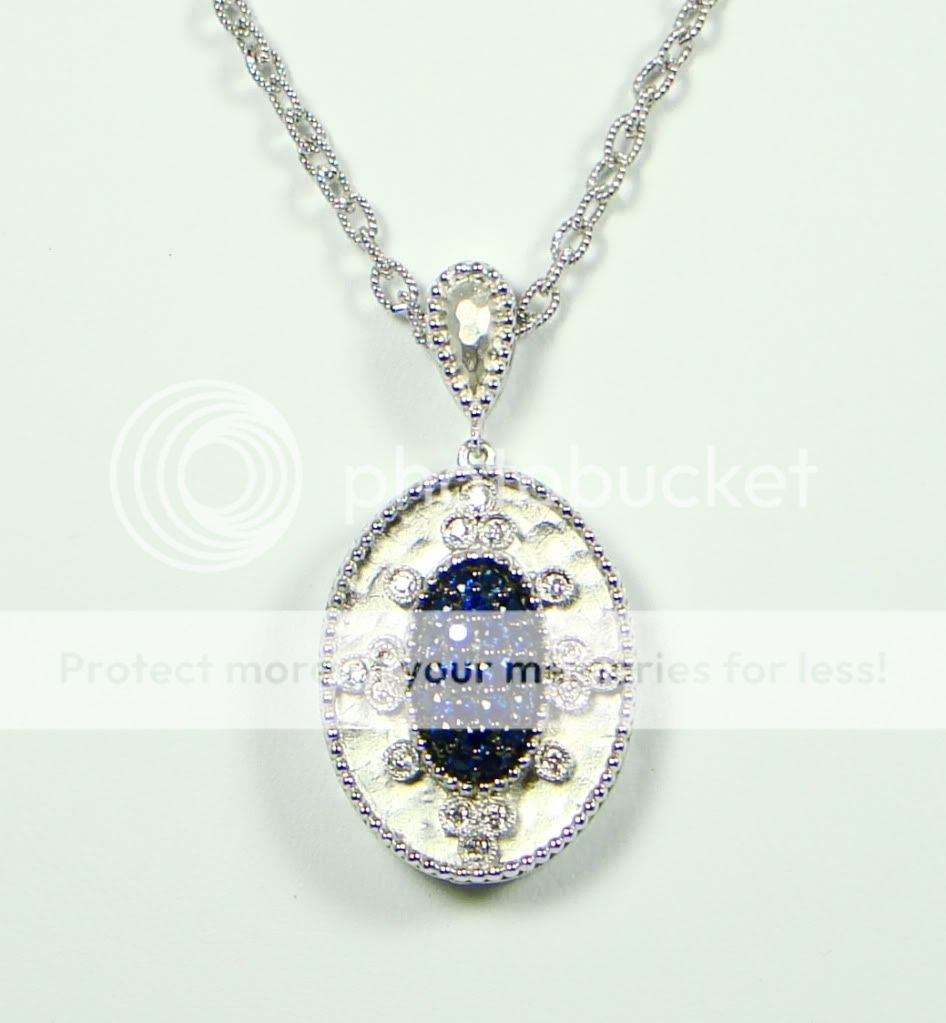 New Authentic Gabriel & Co. Sterling Silver Sapphire & Diamond Oval