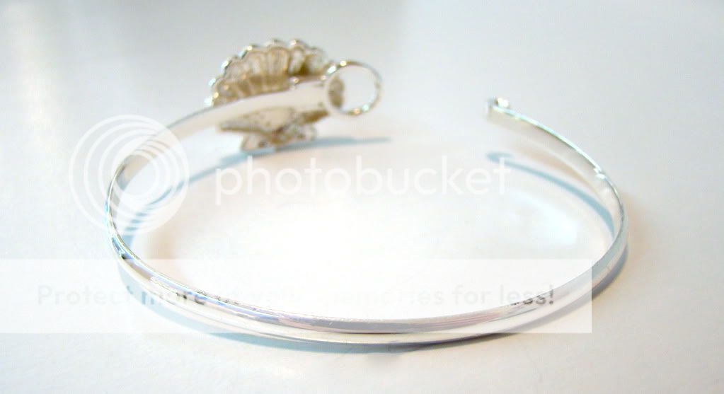 Sterling Silver Scallop Shell Bangle Bracelet  