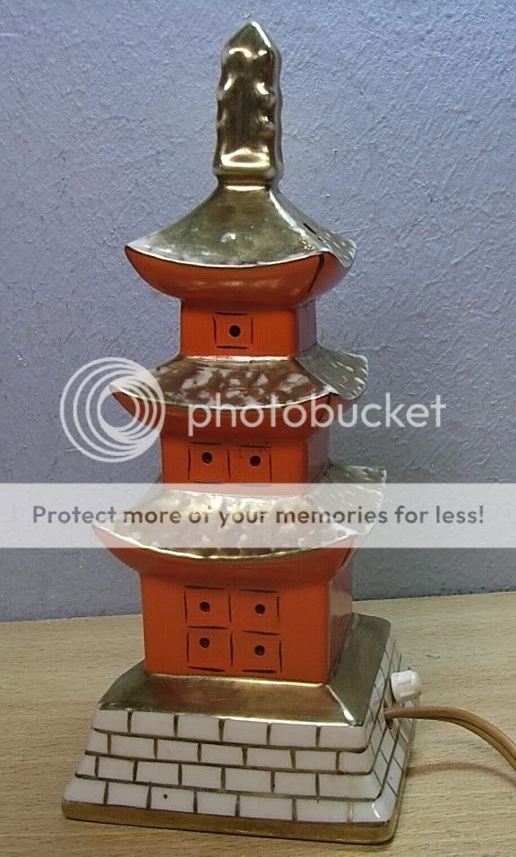 Vintage German Porcelain Perfume Lamp Pagoda#AK  