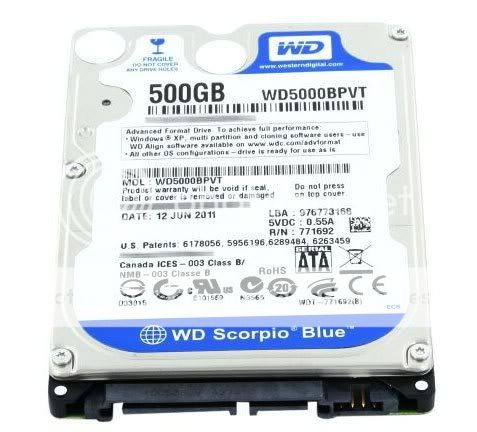 MACBOOK HARD DISK DRIVE HDD 500 GB SATA(MA254LL/A,MB061LL/B,MB062LL/B 